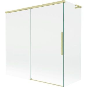MEXEN/S - Rox L vaňová zástena 2-krídlová posuvná 160 + 70 x 150, transparent, zlatá kartáčovaná 8C9L-160-070-55-00 vyobraziť