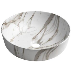 SAPHO - RONDEA keramické umývadlo na dosku priemer 41cm, bianco carrara AR445BC vyobraziť