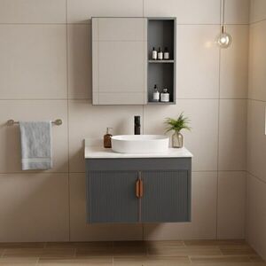REA - Kúpeľňová zostava nábytku s doskou Modo 60cm Grey REA-M0097 vyobraziť