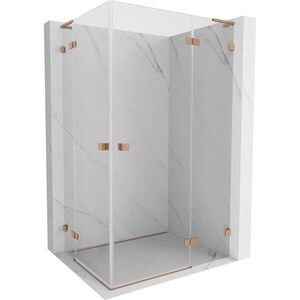 MEXEN/S - Lunar L Duo sprchovací kút dvere krídlové pravá 110 x 105, transparent, meď kartáčovaná 834L-110P-105L-65-00 vyobraziť