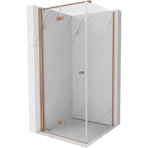 MEXEN/S - Mist-F sprchovací kút skladacie dvere ľavá 70 x 70, transparent, meď kartáčovaná 8A6T-070-070-65-00-L vyobraziť