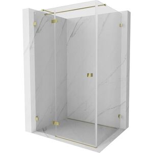 MEXEN/S - Lunar T sprchovací kút dvere krídlové ľavá 100 x 90, transparent, zlato 834T-100-090-50-00-L vyobraziť