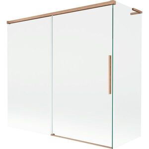 MEXEN/S - Rox L vaňová zástena 2-krídlová posuvná 170 + 70 x 150, transparent, meď kartáčovaná 8C9L-170-070-65-00 vyobraziť