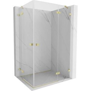 MEXEN/S - Lunar Duo sprchovací kút dvere krídlové pravá 110 x 100, transparent, zlato kartáčovaná 834-110P-100L-55-00 vyobraziť