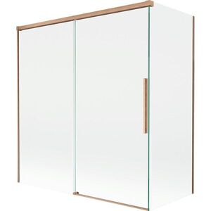 MEXEN/S - Rox vaňová zástena 2-krídlová posuvná 150 + 70 x 150, transparent, měď kartáčovaná 8C9-150-070-65-00 vyobraziť