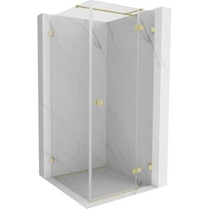 MEXEN/S - Lunar T sprchovací kút dvere krídlové pravá 100 x 100, transparent, zlato kartáčovaná 834T-100-100-55-00-P vyobraziť