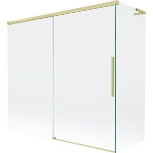 MEXEN/S - Rox L vaňová zástena 2-krídlová posuvná 170 + 80 x 150, transparent, zlatá kartáčovaná 8C9L-170-080-55-00 vyobraziť