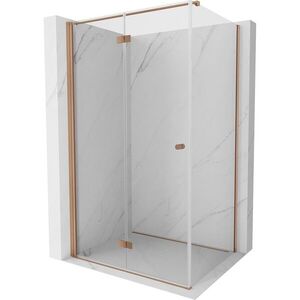 MEXEN/S - Mist-F sprchovací kút skladacie dvere ľavá 90 x 85, transparent, meď kartáčovaná 8A6T-090-085-65-00-L vyobraziť