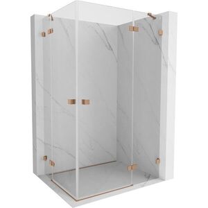 MEXEN/S - Lunar Duo sprchovací kút dvere krídlové pravá 115 x 70, transparent, meď kartáčovaná 834-115P-070L-65-00 vyobraziť