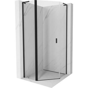MEXEN/S - Mist L sprchový kút päťboký krídlový 90 x 90, transparent, čierna 8A8L-090-090-70-00 vyobraziť