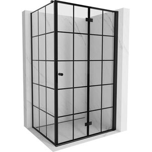 MEXEN/S - Mist-F sprchovací kút skladacie dvere pravá 90 x 85, čierna kratka, čierna 8A6T-090-085-70-77-P vyobraziť