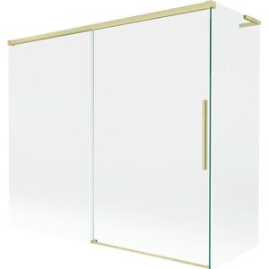 MEXEN/S - Rox L vaňová zástena 2-krídlová posuvná 180 + 80 x 150, transparent, zlatá kartáčovaná 8C9L-180-080-55-00 vyobraziť