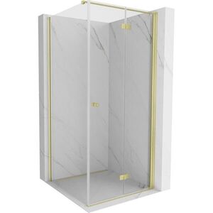 MEXEN/S - Mist-F sprchovací kút skladacie dvere pravá 90 x 90, transparent, zlato kartáčovaná 8A6T-090-090-55-00-P vyobraziť
