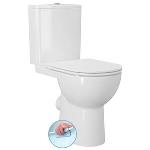 SAPHO - SANIVEX kombi WC, zvyšené sedenie, Rimless, spodný/zadný odpad, biela PC108WR vyobraziť