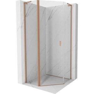 MEXEN/S - Mist L sprchový kút päťboký krídlový 100 x 100, transparent, meď kartáčovaná 8A8L-100-100-65-00 vyobraziť