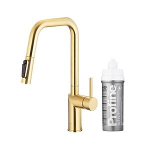 KFA - Duero pure style, filtrujúca, s otočnou výtokovou armatúrou, PVD brúsené svetlé zlato + profine silver s 6623-314-39 vyobraziť