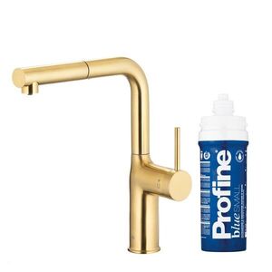 KFA - Duero pure move pull-out, filtrujúca s otočnou výtokovou armatúrou, brúsené svetlé zlato + profine blue s 6623-423-39 vyobraziť