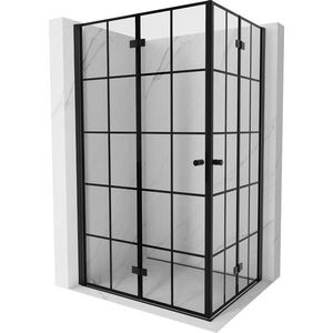 MEXEN/S - Mist-F Duo sprchovací kút skladacie dvere ľavá 110 x 70, čierna kratka, čierna 8A6-110L-070P-70-77 vyobraziť