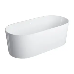 OMNIRES - OVO PZ+ voľne stojaca vaňa s prepadom 160 x 75 cm, biely lesk OVO160WWZPBP vyobraziť