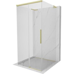 MEXEN/S - Rox-3S L sprchový kút 3 stenný, posuvný 100 x 100, transparent, zlato kartáčovaná 8C2L-100-100-55-00-3S vyobraziť