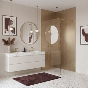 REA/S - Sprchová zástena Flexi Transparent / Brush Gold 90 KPL-K99266 vyobraziť