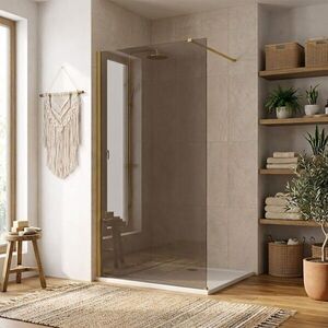 REA/S - Sprchová zástena Flexi Brown / Brush Gold 90 KPL-K99373 vyobraziť