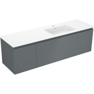 MEXEN/S - Rivel kúpeľňová skrinka 160 cm s umývadlom Otis pravá, 1S, 1D, reliéf, grafit/biela mat 91A23-16047-3-BBFF66-W18P01 vyobraziť