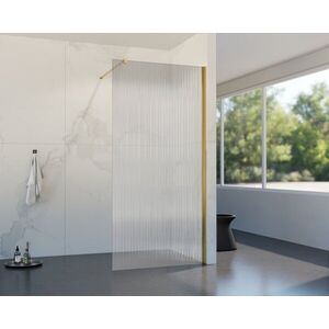HOPA - Walk-in sprchovací kút LAGOS GOLD NEW 200 - Farba rámu - Zlatá, Rozmer A - 120, Rozmer C - 200, Výplň - Vrúbkované bezpečnostné sklo - 8 mm BCLAGO12BGPN2 vyobraziť