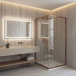 REA - Sprchovací kút City 90x90 Brush Copper Bez sprchovej vaničky REA-K6984 vyobraziť