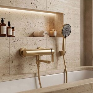 REA - Vaňová batéria Arcos Brushed Gold REA-B6982 vyobraziť