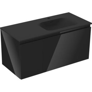 MEXEN/S - Orio kúpeľňová skrinka 100 cm s umývadlom Vela pravá, 1S, 1D, čierna lesk/čierna mat 91A13-10047-3-BBFF70-W23P71 vyobraziť