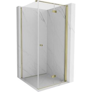 MEXEN/S - Mist-F sprchovací kút skladacie dvere pravá 95 x 95, transparent, zlato 8A6T-095-095-50-00-P vyobraziť