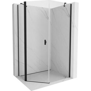 MEXEN/S - Mistsprchovací kút päťboký krídlový asymetrický 80 x 90, transparent, čierna 8A8-080-090-70-00 vyobraziť