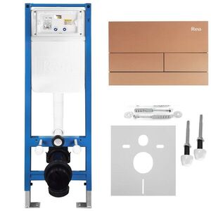 REA - Podomietkový Inštalačný Set Slim 024N pre WC s Tlačidlom T Brush Copper KPL-E1053 vyobraziť