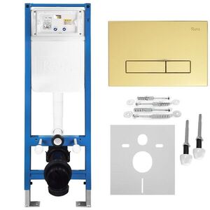 REA - Podomietkový Inštalačný Set Slim 024N pre WC s Tlačidlom HD Gold KPL-E1560 vyobraziť