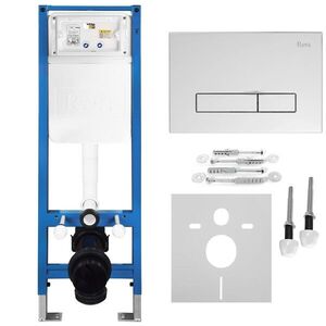REA - Podomietkový Inštalačný Set Slim 024N pre WC s Tlačidlom HD Chrome KPL-E1561 vyobraziť