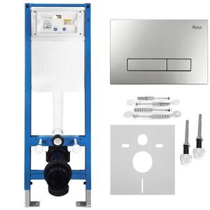 REA - Podomietkový Inštalačný Set Slim 024N pre WC s Tlačidlom HD Satin KPL-E1635 vyobraziť