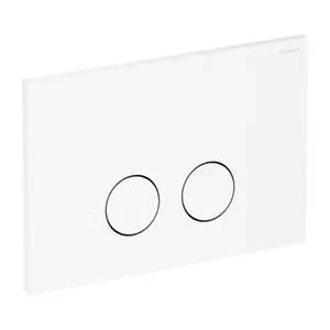OMNIRES - STEEL-R45 splachovacie tlačidlo z nerezovej ocele, biela mat ST45PS1WM vyobraziť