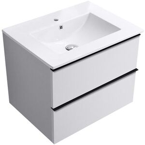 CERANO - Kúpeľňová skrinka Velora - biela matná, úchytka čierna + keramické umývadlo Todo - 71x55x46, 5 CER-664855 vyobraziť
