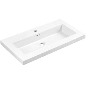 CERANO - Umývadlo z liateho mramoru Ovo - s prepadom - biela lesklá - otvor pre batériu- 60, 5x46, 5 CER-004297 vyobraziť