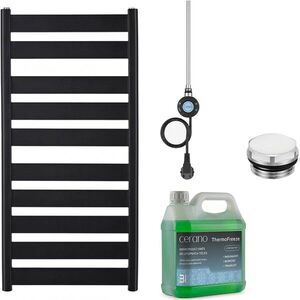 CERANO - Kúpeľňový elektrický radiátorový set Marco - WIFI - 600W - čierna matná - 1125x550 mm CER-978849 vyobraziť