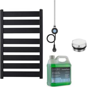 CERANO - Kúpeľňový elektrický radiátorový set Marco - WIFI - 600W - čierna matná - 920x550 mm CER-978850 vyobraziť