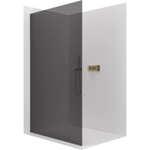 CERANO - Sprchová zástena Walk-in Crystal Ľ/P - 8 mm - bezvzperový systém - zlatá, grafitové sklo - 50x200 CER-8050BD6616 vyobraziť