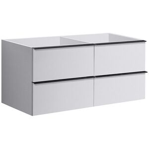 CERANO - Kúpeľňová skrinka pod umývadlo s úchytkou Velora - biela matná, čierna úchytka - 138x53x46, 5 CER-664888 vyobraziť