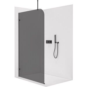 CERANO - Sprchová zástena Walk-in Orbis Top Round Ľ/P - 8 mm - okrúhla vzpera - čierna matná, grafitové sklo - 120x200 CER-682171 vyobraziť