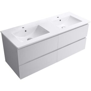 CERANO - Kúpeľňová skrinka Carole + keramické dvojumývadlo Todo - biela matná - 121x50x46, 5 CER-476315 vyobraziť