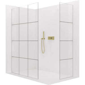 CERANO - Sprchová zástena Walk-in Crystal TL/P - 8 mm - bezvzperový systém - zlatá, industriálne sklo - 150x140x200 CER-8050BD5877 vyobraziť