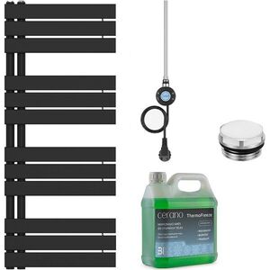 CERANO - Kúpeľňový elektrický radiátorový set Theo - Ľ/P - WIFI - 600W - čierna matná - 1200x500 mm CER-978859 vyobraziť