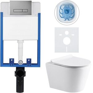 CERANO - Kompletný podomietkový WC set Lite/Carlito - biela lesklá - WC tlačidlo Slim, tmavo šedá - na zamurovanie - 48, 5x36, 5 CER-790348 vyobraziť