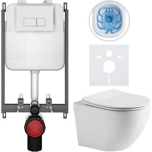 CERANO - Kompletný WC set Basic/Cesso - biela lesklá - WC tlačidlo Modulo/Biela - na zamurovanie - 49x36 CER-8050BD85956 vyobraziť